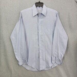 HUNTINGTON shirt 16x37/ large blue distressed vtg usa made long sleeve button